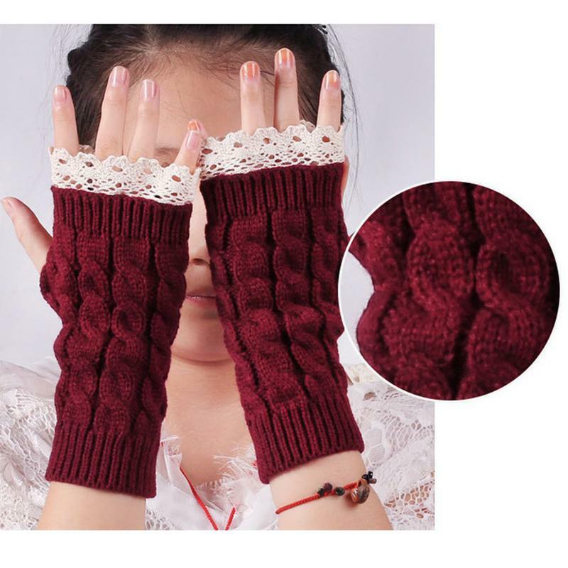 Перчатки без пальцев для женщин, теплые митенки без пальцев, эластичные перчатки для холодной погоды, теплые перчатки для печати, вождения