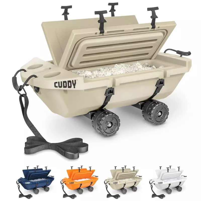 CUDDY Crawler Cooler con ruote-40 QT dispositivo di raffreddamento galleggiante anfibio e vaso di stoccaggio a secco-Tan
