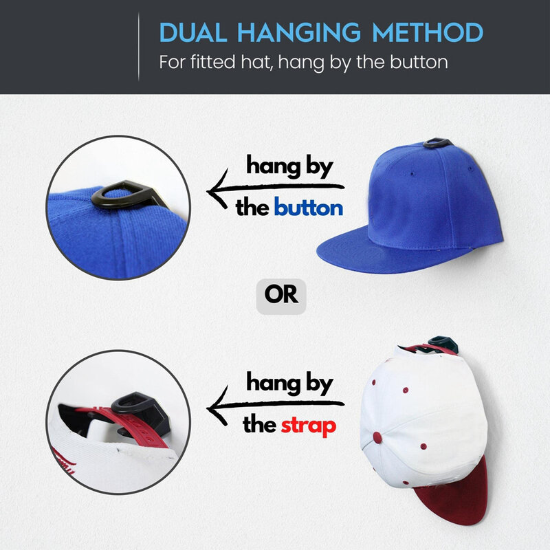 5/8pcs Adhesive Hat Racks for Wall-Minimalist Baseball Caps Hooks Organizer Design Cap Capers Holder Wall Mount for Closet/Door