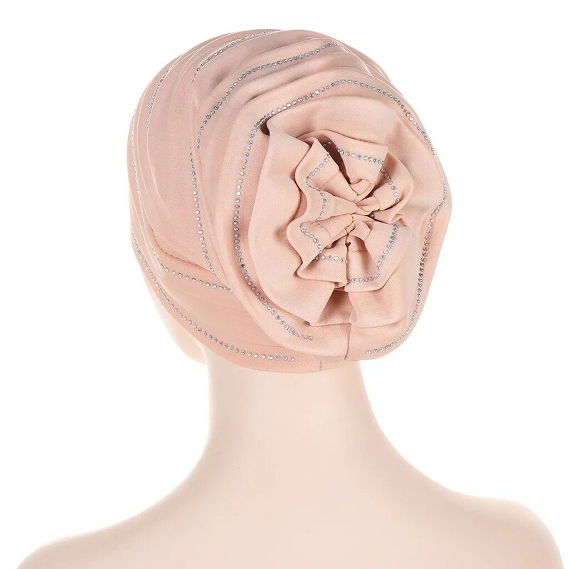African Caps African Headtie Spring Autumn Fashion Style African Women Solid Color Polyester Headtie African Hats