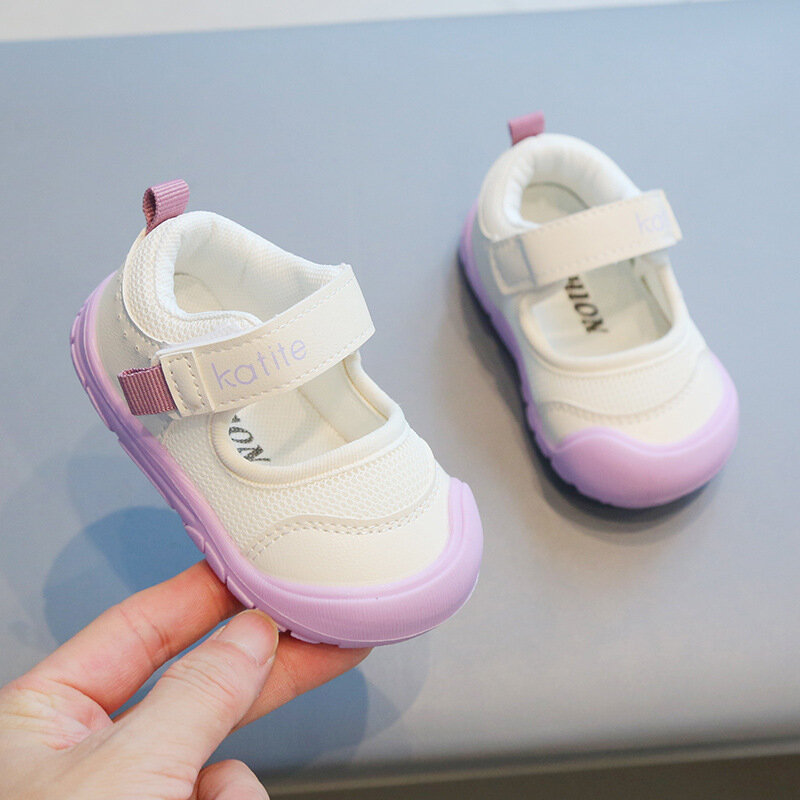Sepatu jala bayi, sneaker kasual Sol empuk bernafas balita musim semi musim gugur untuk perempuan