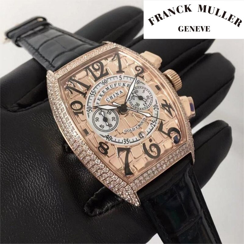 FRANCK MULLER zegarki męskie automatyczny mechaniczny zegarek biznesowy wodoodporny skórzany pasek do zegarka dla mężczyzny ekskluzywny zegarek Tonneau
