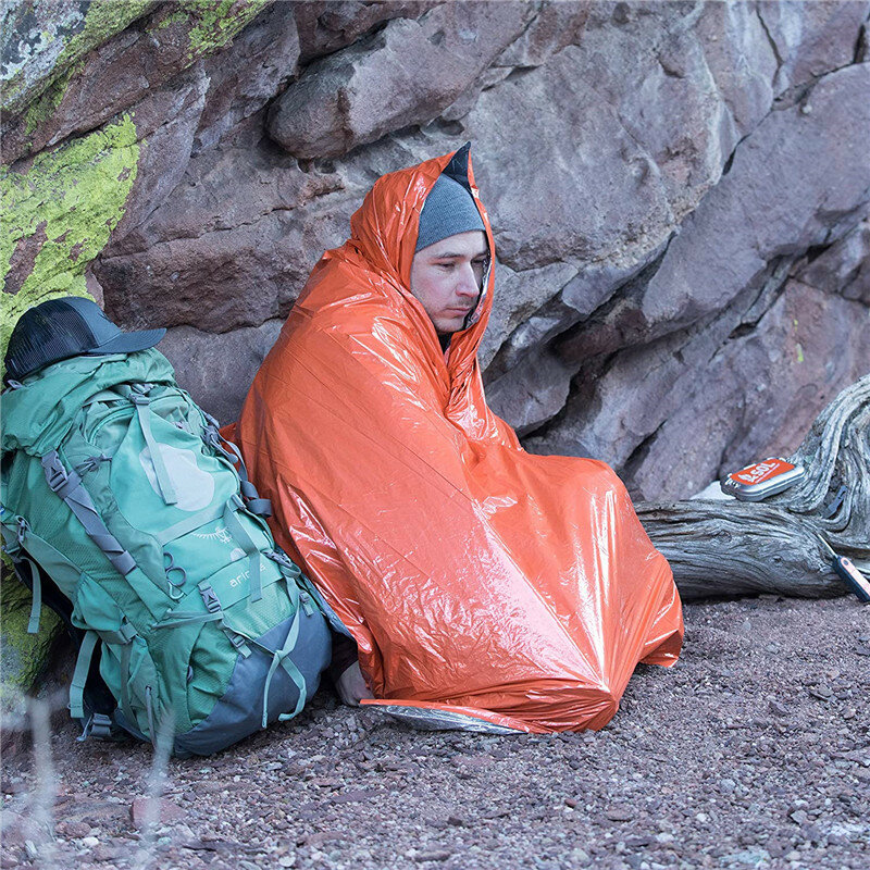 Аварийное одеяло, спальный мешок с теплоизоляцией из алюминиевой фольги, наружный спасательный солнцезащитный одеяло, палатка