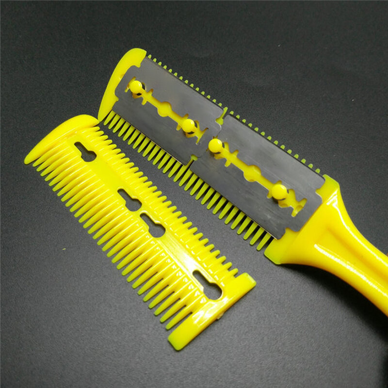 Nowy zestaw do stylizacji włosów nożyce fryzjerskie magiczne ostrze grzebień przybory fryzjerskie najwyższej jakości dwustronny nóż nożyczki do włosów czarny