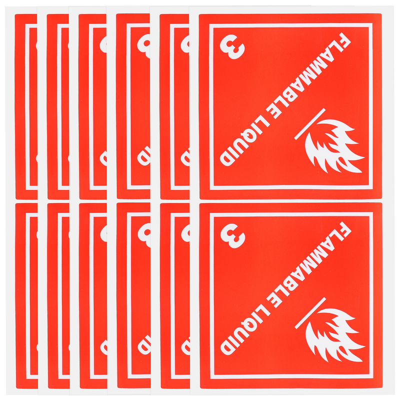 Stiker peringatan keselamatan operasi, 20 Pcs stiker peringatan cair tanda merah