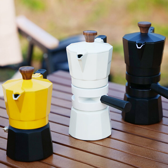 Benutzer definierte neue Art Doppel ventil konstante Temperatur Herd Espresso Kaffee maschine Mokka Maker Aluminium Mokapot Kaffee Moka Kanne