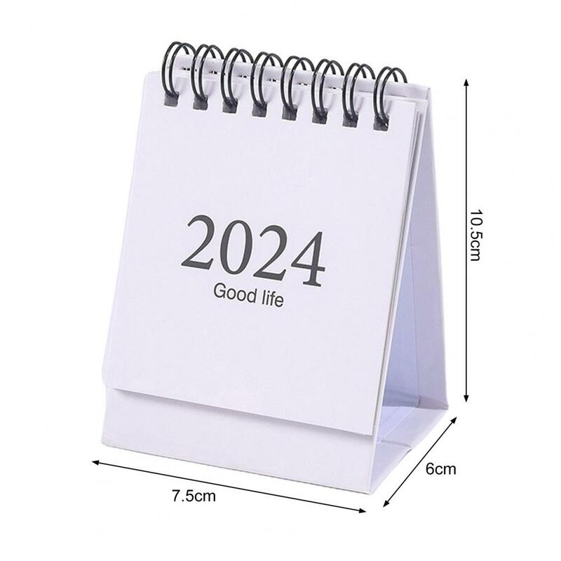 Mini Calendario de mesa Morandi, decoración de escritorio, espiral creativa, plan, 2024