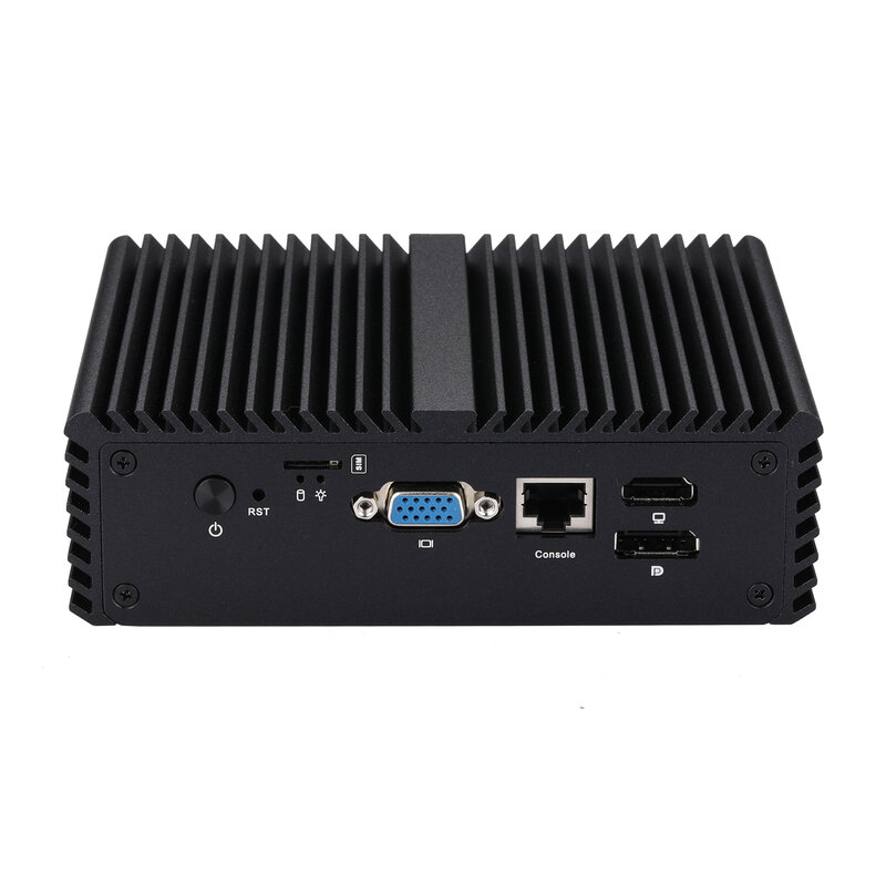 QOTOM-Fanless Mini PC Firewall, Micro Appliance, Q10821G5-S08, Celeron J6412, 5 x I225-V, I226-V, 2.5G, LAN, Gateway