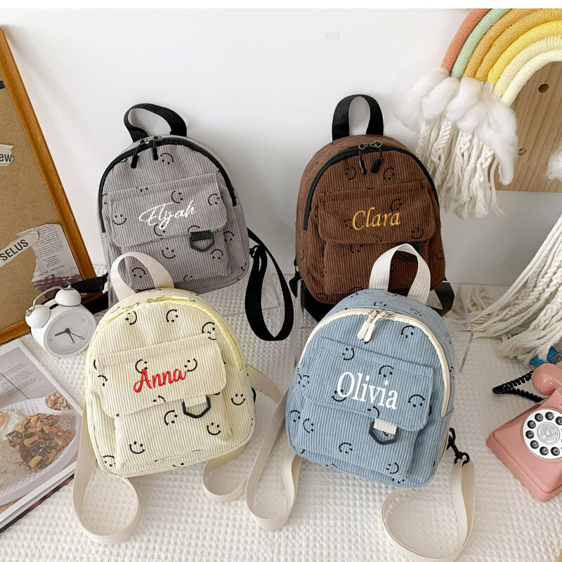 Neuer Einkaufs rucksack gestickter Name modischer Mini-Rucksack personal isierter individueller Geschenk rucksack