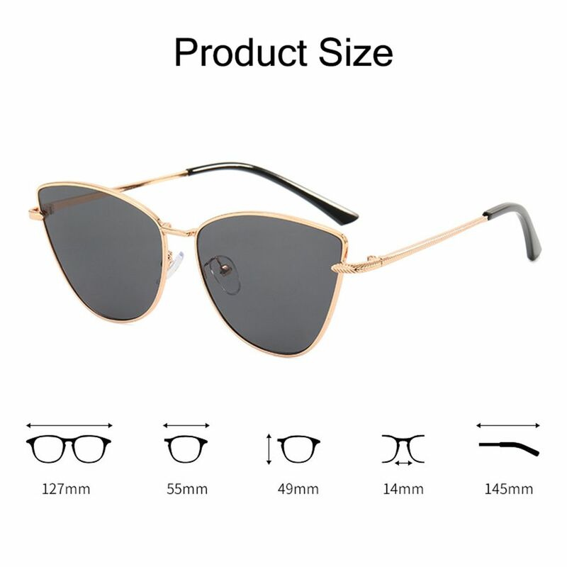 Gafas de sol de gran tamaño para mujer, lentes de sol de ojo de gato, pequeñas, Vintage