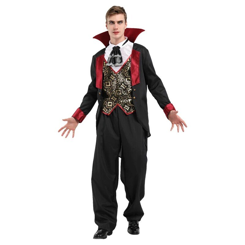 Halloween Adult Men Vampire Costume Cosplay Dress Up Props Prince Vampire Performance Carnival Party