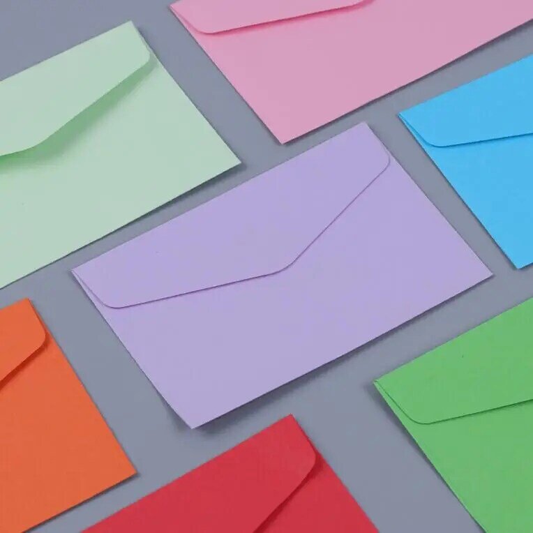 Mini enveloppes d'invitation colorées, 100x80mm, vente en gros, faites à la main, bricolage, 115 pièces