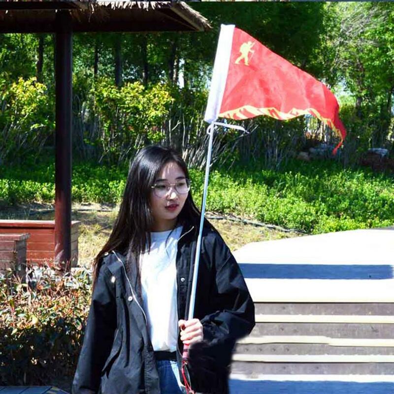 140/200cm Teaching Pointer Stick Flag Pole Lanyard Telescopic Long Handle Stainless Steel Flagpole Tour Guide Flagpole