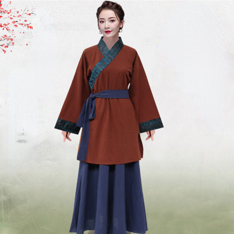 Ancient Civilian Clothing Tang Dynasty Villagers' Store Costumes Hanfu Women Cosplay Stage Performance Traditional Clothing