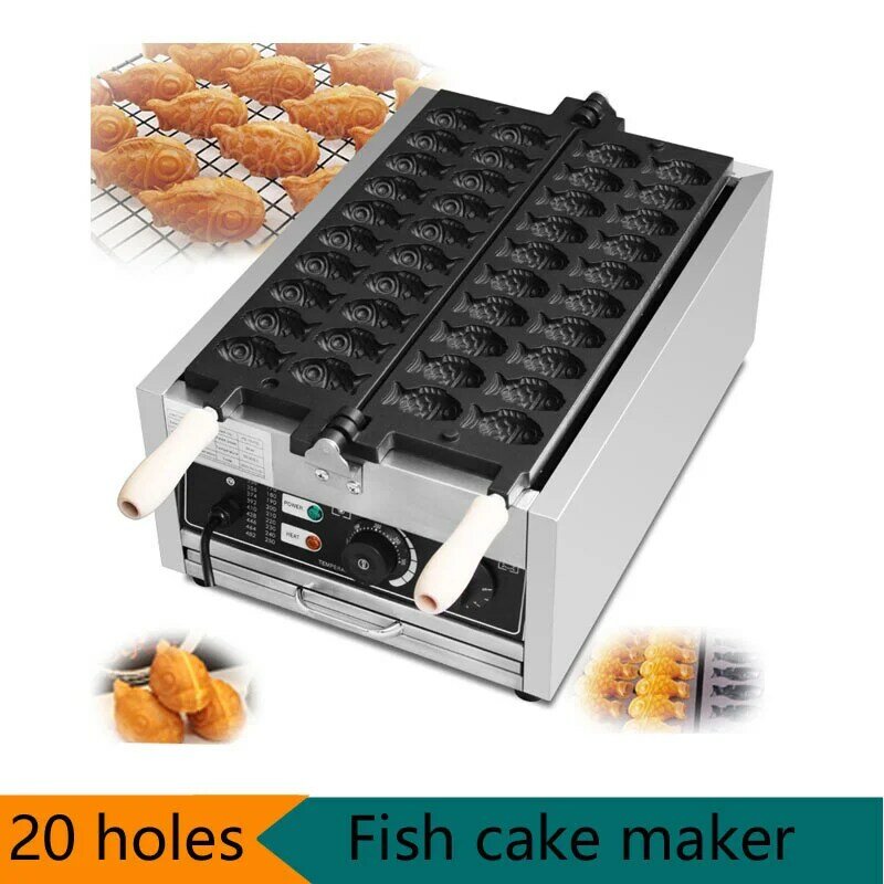 Máquina de waffle em forma de peixe pequeno, popular, ovos fritos, equipamento pan, olhos grandes, para lanche iniciante, lanche, lanche