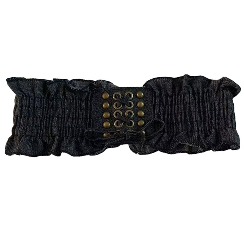 Cintura elastica in Denim cintura elastica in vita con corsetto in vita Cincher con lacci in vita Dropship