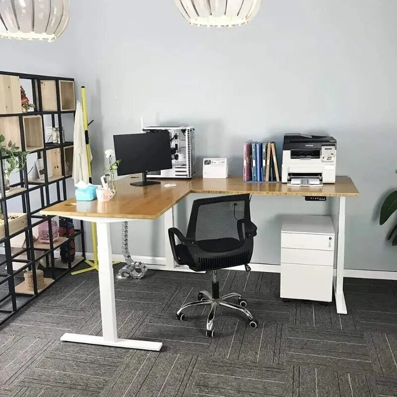 VWINDESK-escritorio de bambú sólido 100%, accesorio de 72x30x1 pulgadas, de pie, para el hogar y la Oficina, con ojales de 60mm (ángulo recto)