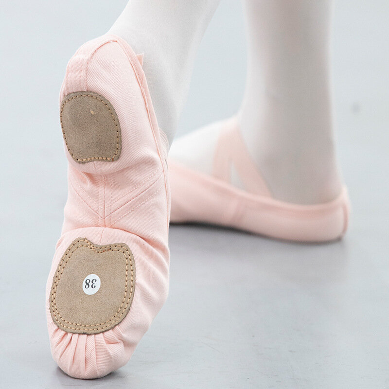 Vrouw Schoenen Elastische Bandage Professionele Balletschoenen Stretch Canvas Mesh Ballet Slippers Dans Pointe Schoenen Ballerina Flats