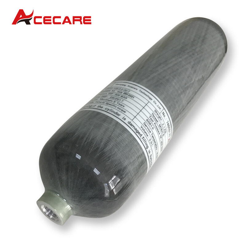 ACECARE-3L CE 300Bar 탄소 섬유 실린더, 4500Psi 스쿠버 다이빙 탱크