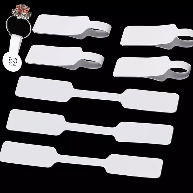 100Pcs Jewelry Price Tags Jewelry Tags Self Adhesive White Blank Price Tags for Necklace Earring Bracelet Price Rectangle Labels