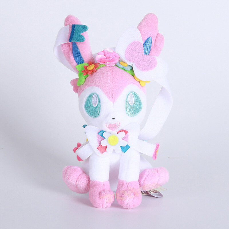 3pcs Pokemon Sylveon Scorbunny Easter Fairy Ibrahimovic Rainbow Horse Wreath Ibei Plush Doll Pink Anime Kids Girls Gift