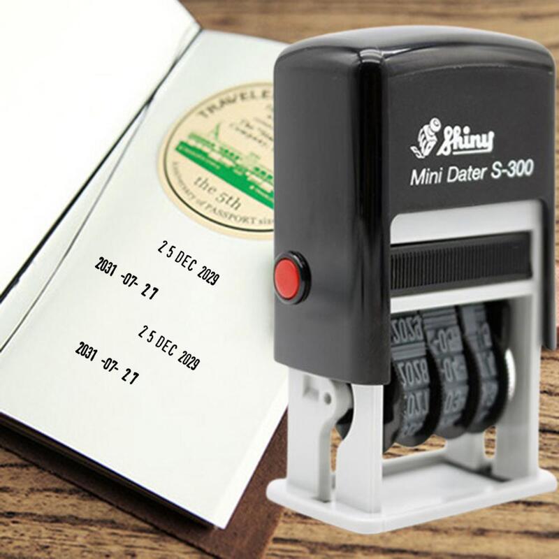Auto-Tinta DIY Data Stamp, Recebimento de Envio, Mini Dater, Escritório Scrapbooking Papelaria, Rolling Wheel, S-300