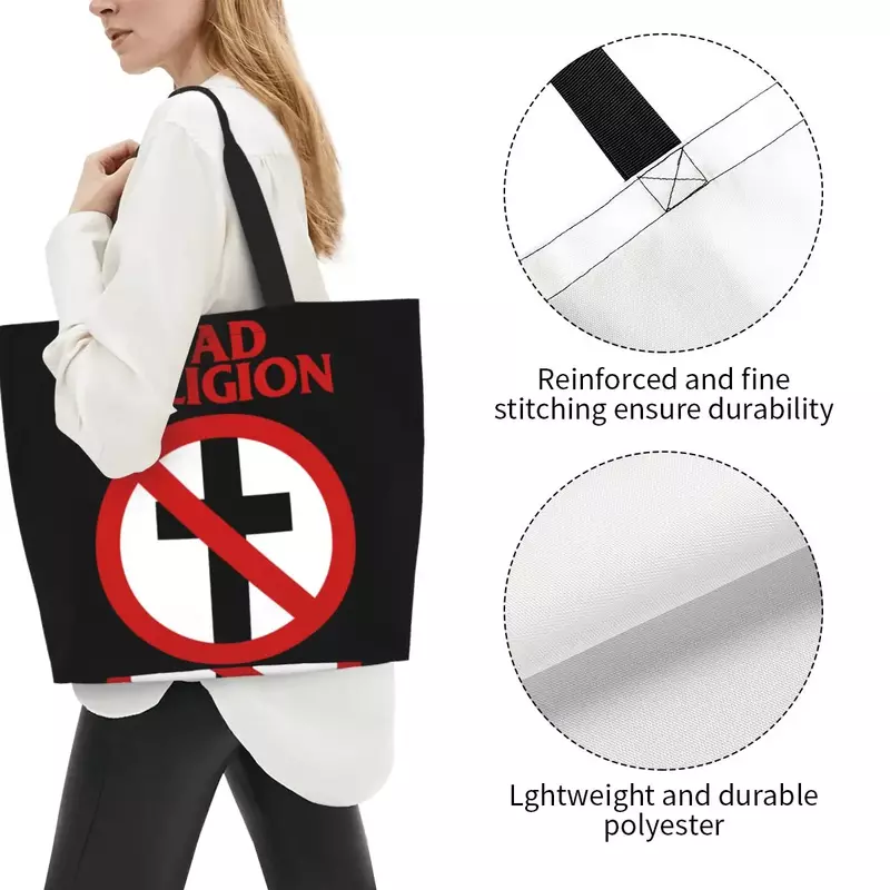 Baadd relioonn Punk Rock borsa a tracolla da donna americana 40 x50cm Tote bag Shopping handbag comodo libro da viaggio Logo personalizzato