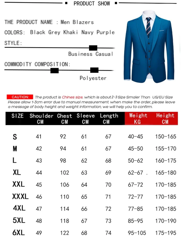 Terno de blazers masculino, casaco e calças completos, colete mais recente, jaqueta e calças slim fit, elegante e de negócios, 3 peças, 2023, 2023