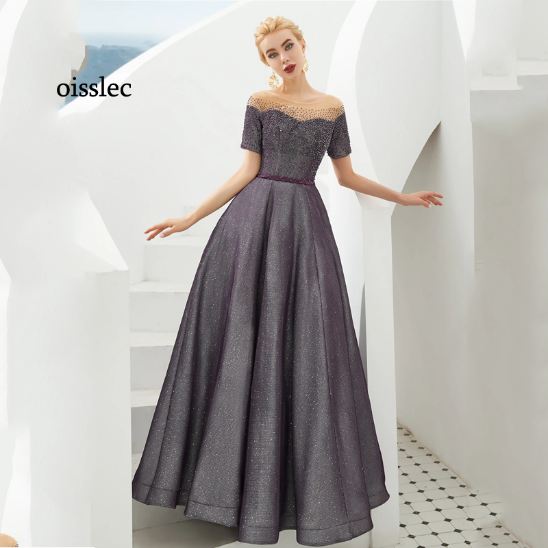 Oisslec платье для выпускного вечера драгоценный вырез женское вечернее платье ТРАПЕЦИЕВИДНОЕ ПЛАТЬЕ знаменитости кружевное платье искусственное платье на заказ