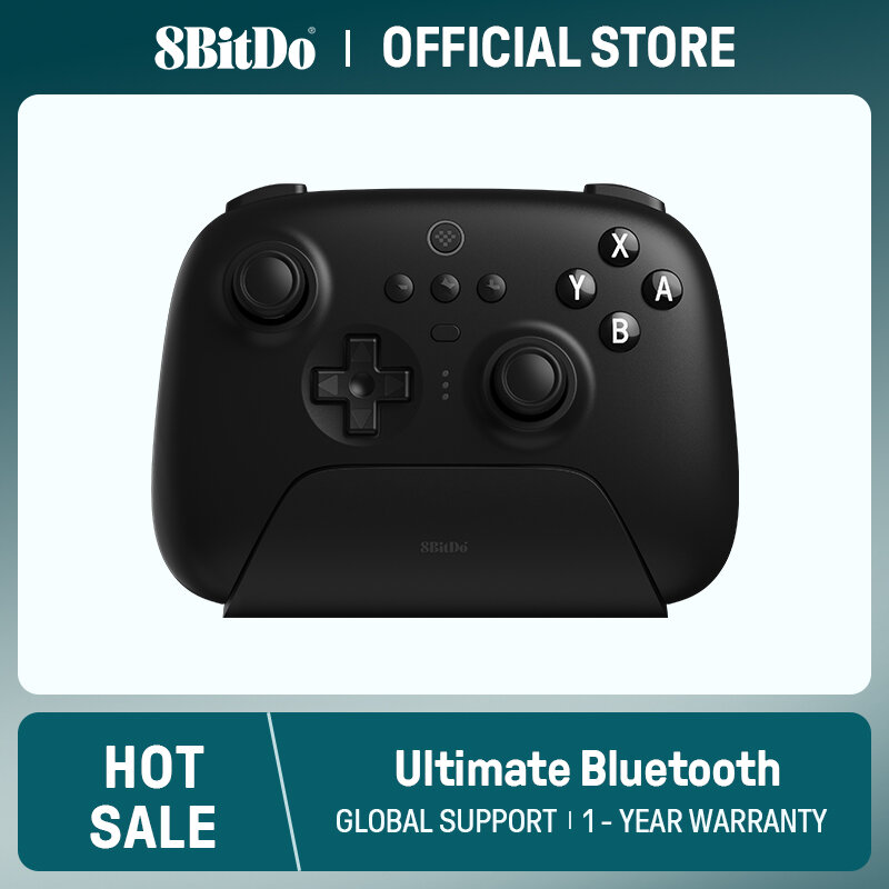 8BitDo-ostateczny bezprzewodowy kontroler gier Bluetooth z stacja do ładowania do przełącznika Nintendo i PC, Windows 10, 11, Steam Deck