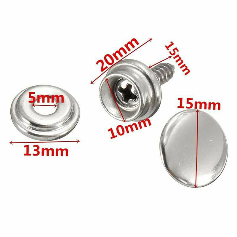30pcs Snap Fastener Stainless Canvas Capos Screw Kit Tent Marine Boat Canvas Cover Tools Sockets Buttons Car Canopy Accessories