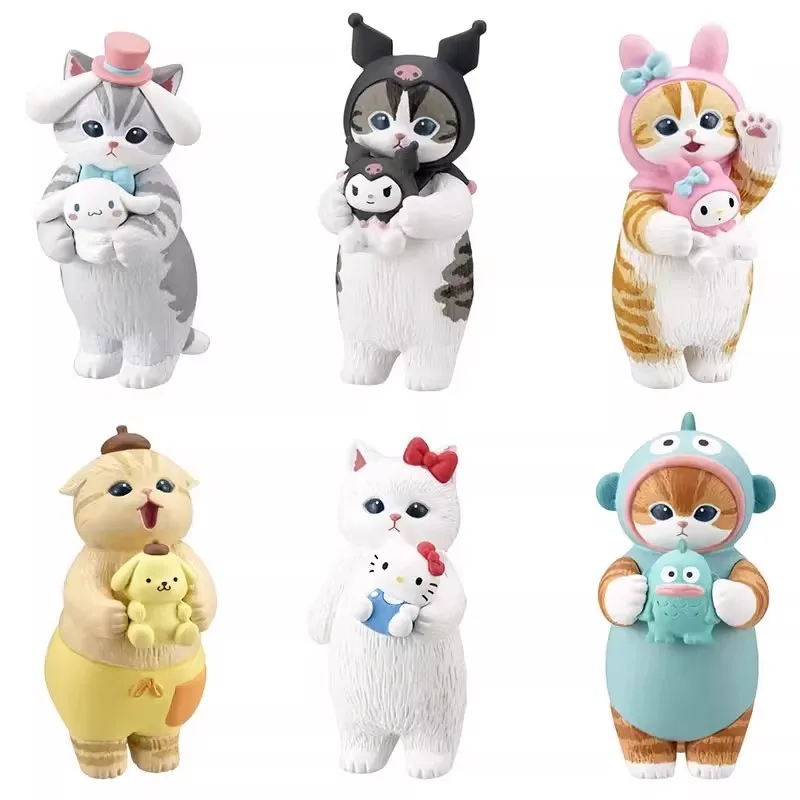 Mofusand-Figurine de chat Cross-spanButter, Hello Kitty Kuromi Hanyodon, figurine d'anime, modèle de décoration d'Halloween, cadeau de Noël
