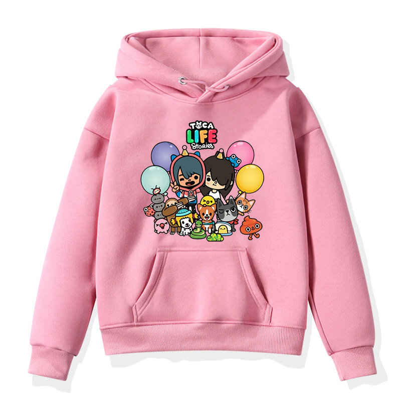 Girls Tops Toca Life World Hoodies Kids Clothes Cartoon Toca Boca Sweatshirts Toddler Boys Casual Sportswear Children Clothing