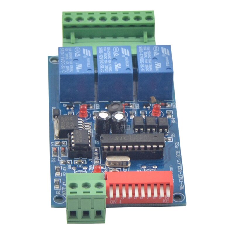 3ch dmx 512 saída de relé, led dmx512 placa controlador, led dmx512 decodificador, interruptor relé controlador