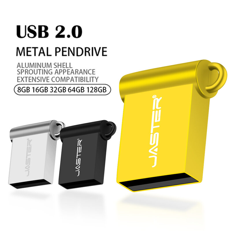Unidad Flash USB de Metal, pendrive Super Mini de 128GB, 64GB, 32GB, regalo creativo, 10 piezas