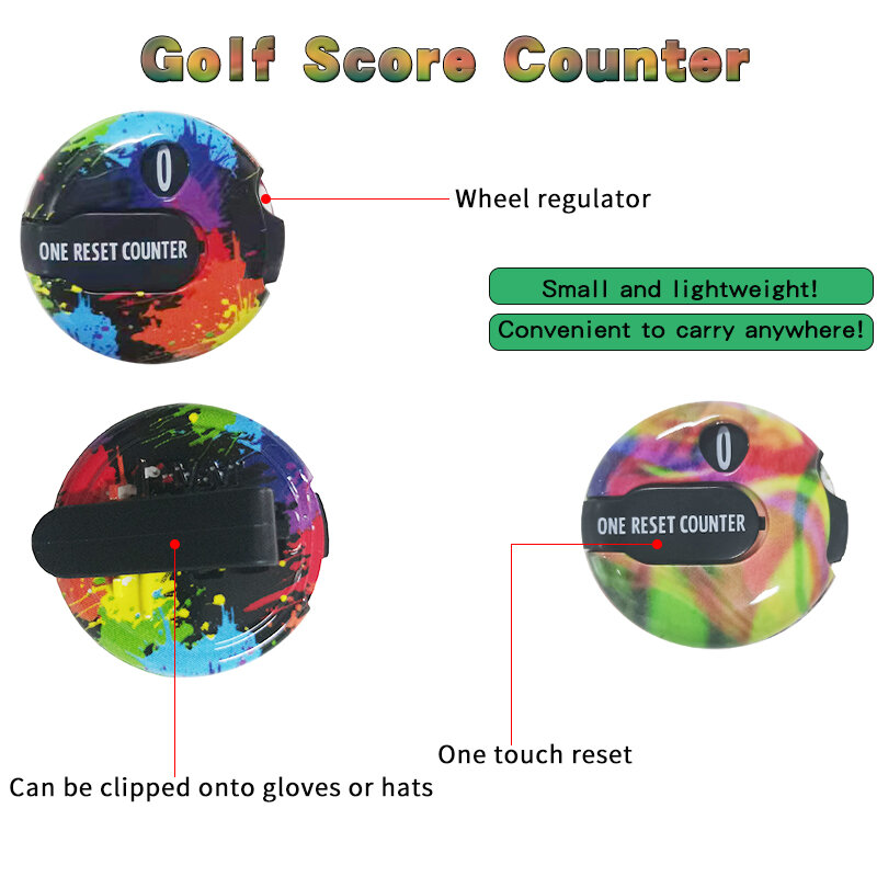 Golf Stroke Counter Mini แบบพกพา Easy Reset 12จังหวะกอล์ฟคะแนนกอล์ฟสีดำสีขาวสีแดง Drop Ship