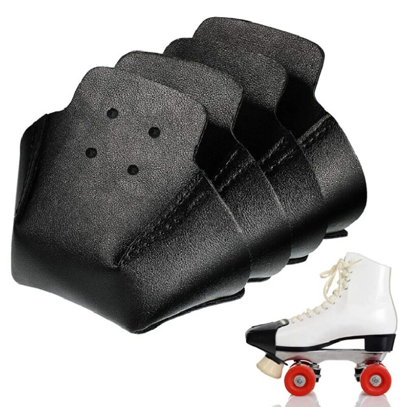 Protectores de cuero para patines en línea, protectores para dedos de los pies, piezas con 4 agujeros, accesorios para patines, 2 piezas