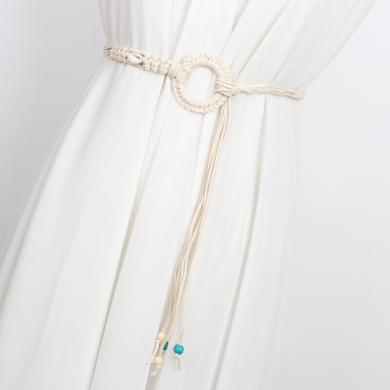 Multi-type kan kiezen uit Boheemse stijl tailleriem Dames elastische riem geweven gevlochten riem Dunne tailleband Kleurrijk