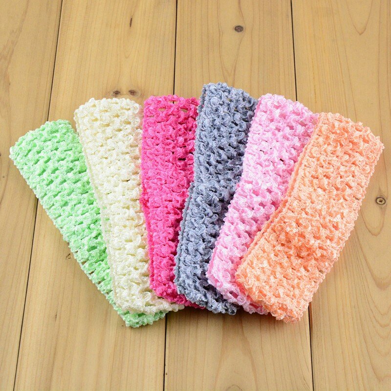 Hairy Multi Color Elastic Crochet holes Headbands Head Accessories Baby Girls Waffle Knitted Hairy Band DIY Hair Accessory