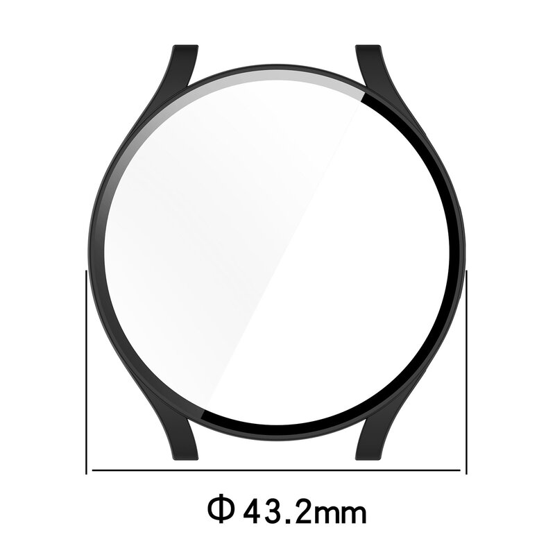 UIENIE-Capa Protetora + Vidro para Samsung Galaxy Watch 6, Banhado Protetor de Tela All-around, Shell Bumper Capa Acessórios, 40mm, 44mm