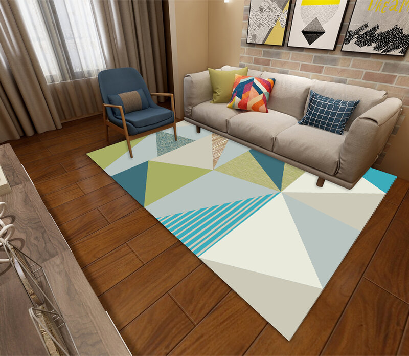 Karpet cetak geometris Nordik Modern karpet ruang tamu rumah tikar lantai dekoratif ruang kamar tidur karpet area besar