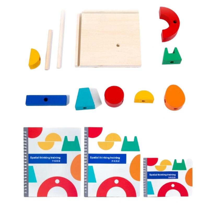 Holzbau Spielzeug Multi Winkel räumliches Denken sensorisch mit 3D Stereo Projektions raum 3 Pass Level für Kinder Geburtstags geschenk