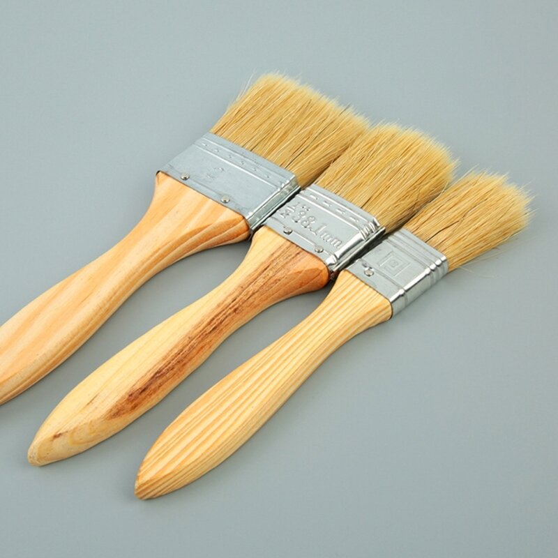 Bàn chải sơn phẳng 16FB Tay cầm bằng gỗ Trim Paint Brush Stain Cleaner Brush dành cho nghệ sĩ