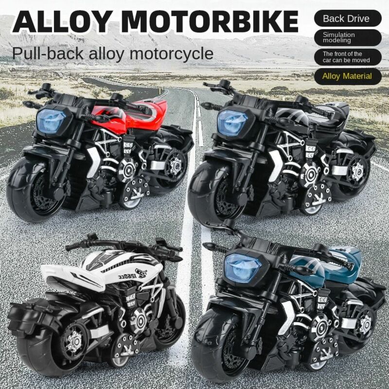 Pull Back Car Pullback Motorcycle Model, simulación de aleación, Mini locomotora, figuras de acción de motocicleta