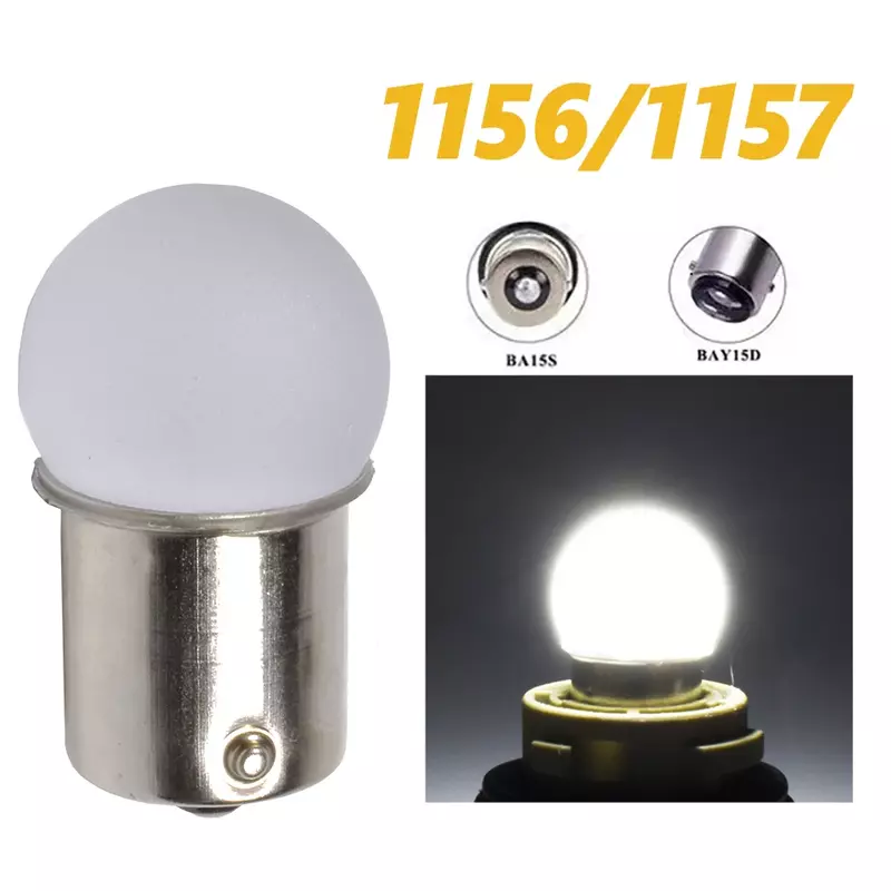 Spherical Acrylic 1156 1157 Led Light Bulb P21w P21/5w R10W Ba15s Bay15d Uniform Lighting Motorcycle Automobile Lamp Accessory
