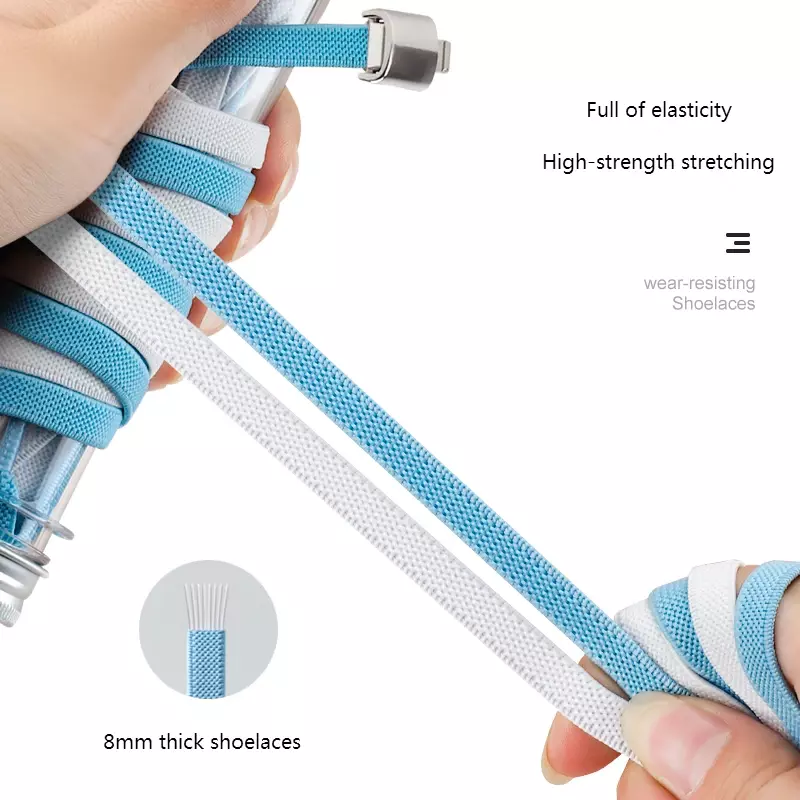 Neue Press Lock Schnürsenkel ohne Krawatten Gradient Flats elastische Schnürsenkel Turnschuhe Kinder Erwachsene keine Krawatte Schnürsenkel für Schuhe Zubehör