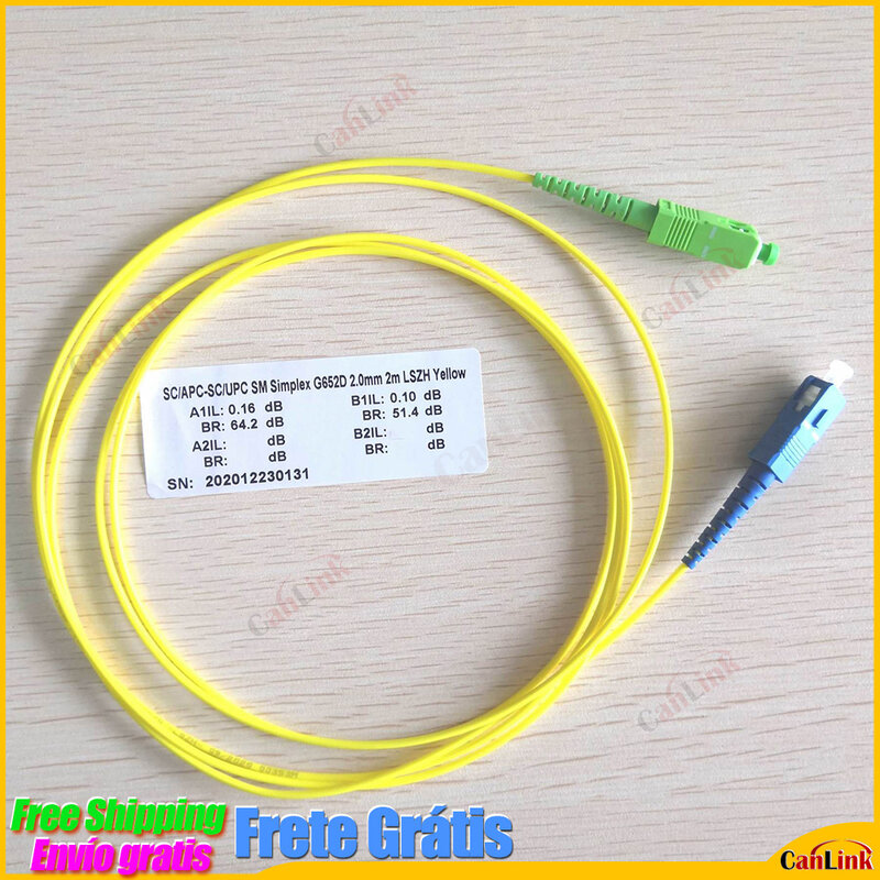 Sc apc-sc upc-sc upc cabo de fibra óptica, patch cord 2.0/3.0mm, 1m, simplex, sm, lszh, 10pcs/Batch