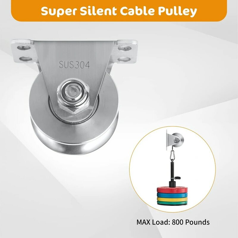 Groove Wheel Pulley Stainless Steel Pulley Block Single Pulley Block Swivel Lifting Rope Pulley Block