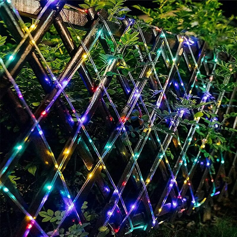 22m led ao ar livre lâmpadas solares 200leds corda tubo luz da corda festa de natal feriado fadas jardim solar luzes à prova dwaterproof água