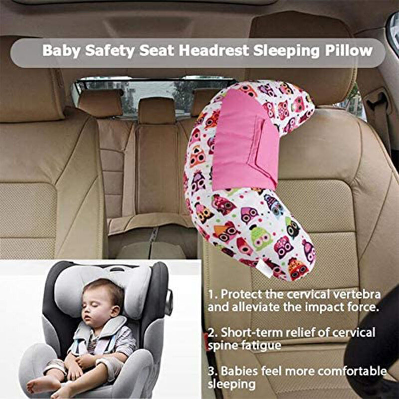 어린이 자동차 베개 목 지지 머리 받침 쿠션 패드, 아기 자동차 안전 안전 벨트, 수면 베개, 어린이 어깨 안전 머리띠